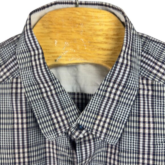 Tommy Bahama Island Modern Fit Plaid Shirt Men XL Blue/White Cotton Long Sleeve - Picture 3 of 12